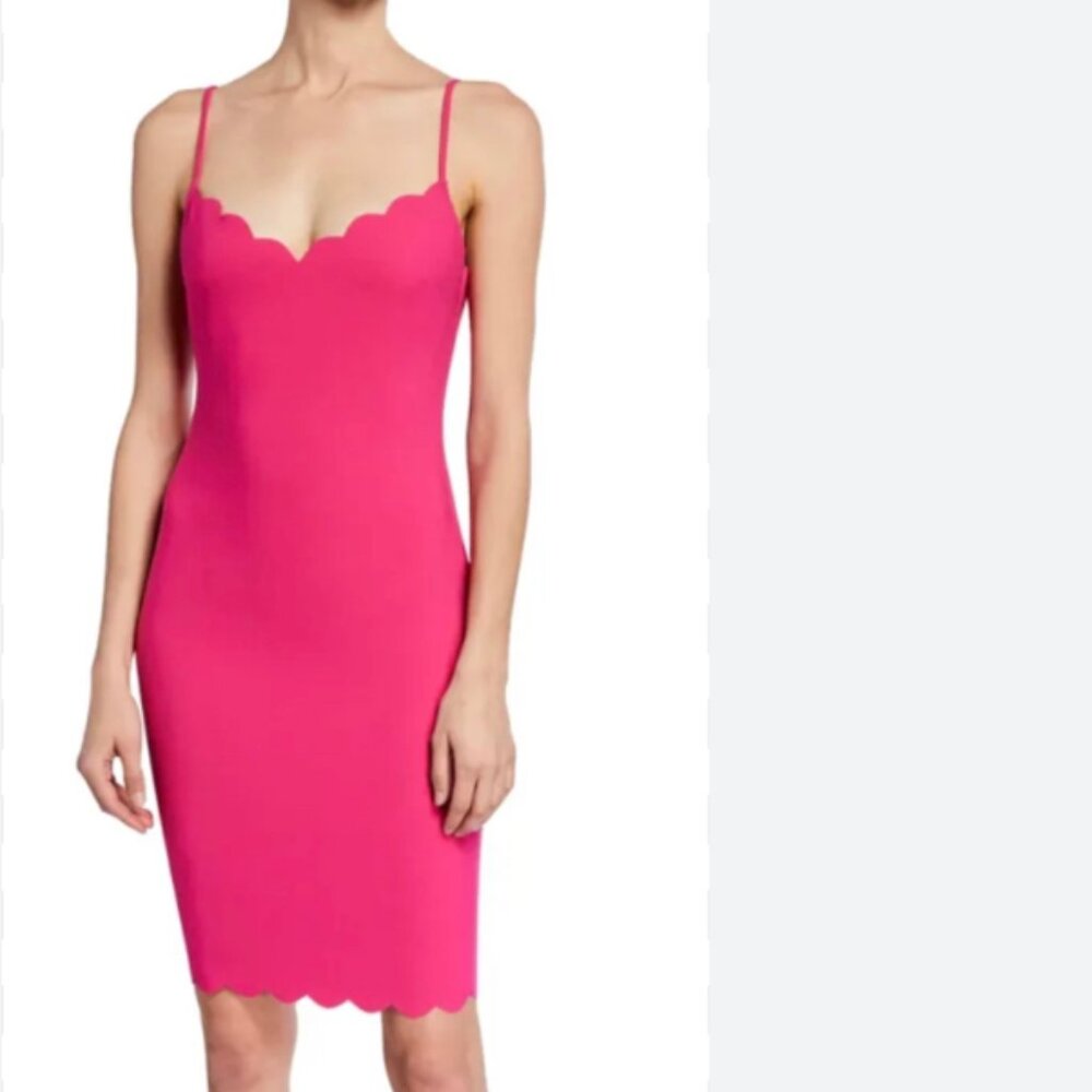 Likely Pink Scalloped Neckline Midi Dress
